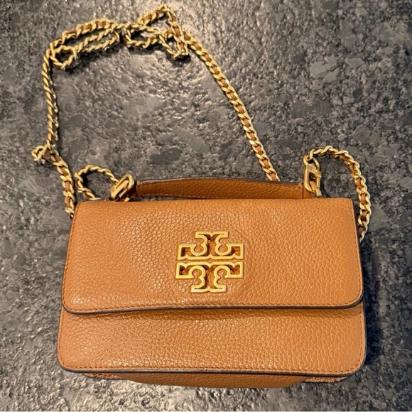 Tory Burch Handbags - Tory Burch Britten Mini Top Handle Bag with Gold Accents chain strap